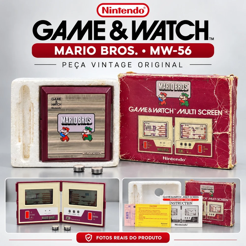 NINTENDO GAME & WATCH MARIO BROS. MW-56 ORIGINAL COMPLETO COM CAIXA
